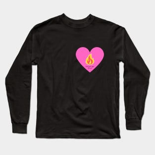 Fire Heart - Pink and Orange Long Sleeve T-Shirt